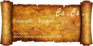 Csurgó Csaba névjegykártya