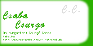 csaba csurgo business card